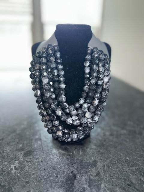 Multi-strand Beaded Magnetic Necklace